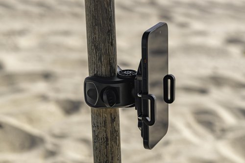 Phone Holder for Your Beach Pole Umbrella and Chairs - Securely Attaches Your Smart Phone to Your Beach Pole Umbrella (All Types) to Keep It Safe and Out of The Sand While Chillin' at The Beach