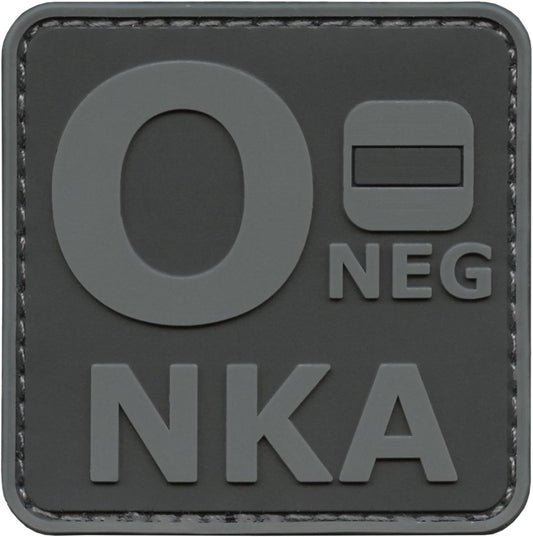First Aid Patch 2x2 O Negative Compatible with Velcro PVC Patches for Vest Plate Carrier Ifak Patch First Aid Kit Blood Type (Blackout Subdued)