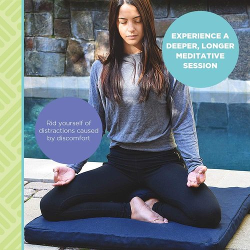 Bean Products Hemp Zafu Meditation Cushion for Sitting on Floor, Hemp Yoga Pillow, Zafu Meditation Pillow, Zen Seiza Kneeling Prayer Pad Support - Made in USA - Oval Cactus