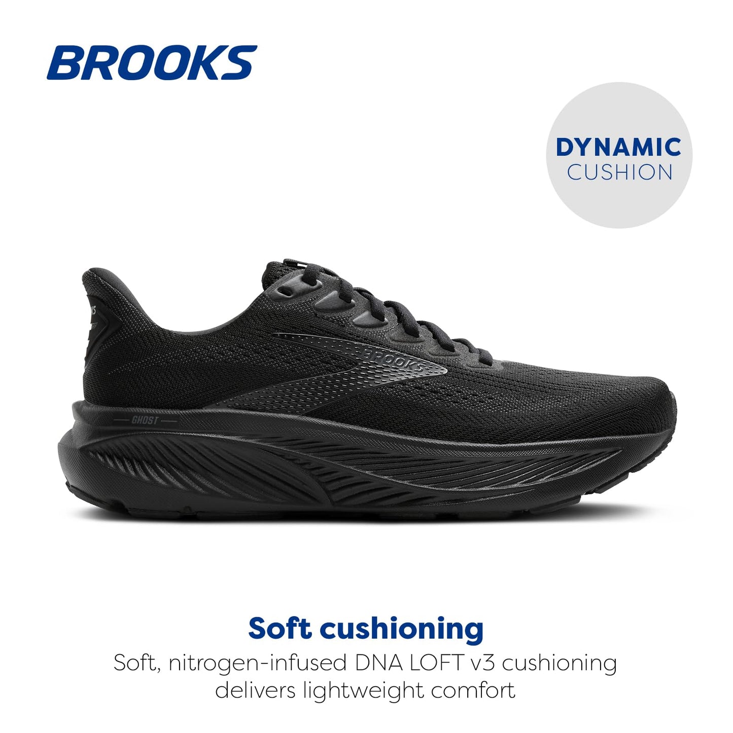 Brooks Women’s Ghost 17 Neutral Running Shoe - Black/Black/Ebony - 13 Wide