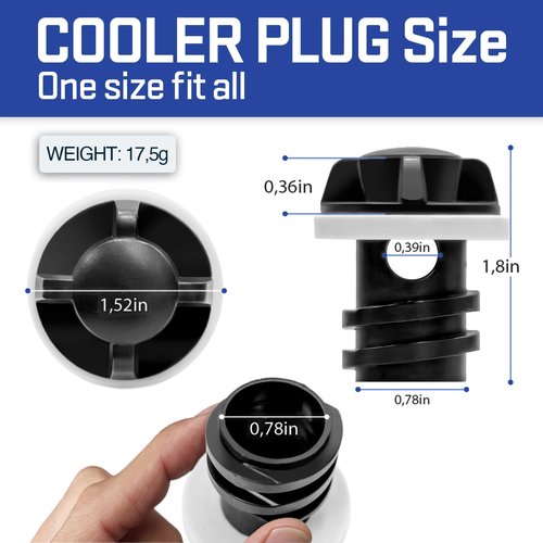 Cooler Plug Replacement for YETI, 2 Pack Cooler Drain Plug Compatible with YETI & RTIC Coolers, Leak-Proof Plug Replacement for YETI Tundra, RTIC Coolers, Cooler Part