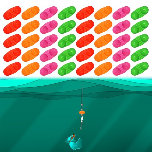 PESSILIN 40Pcs Catfish Rattle Bells, Fishing Double Rattle Bell Fishing Attractor, Catfish Rattles for Fishing, Fishing Alarm Tools