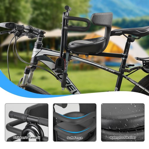 YouTeMei Baby Bike Seat Toddler Bike Seat for Adult Bike Bike Attachment for Toddlers 1-3 Front Mounted Child Bike Seat Kids Bike Seat Child Bike Seat Toddler Bike seat for Adult Bike