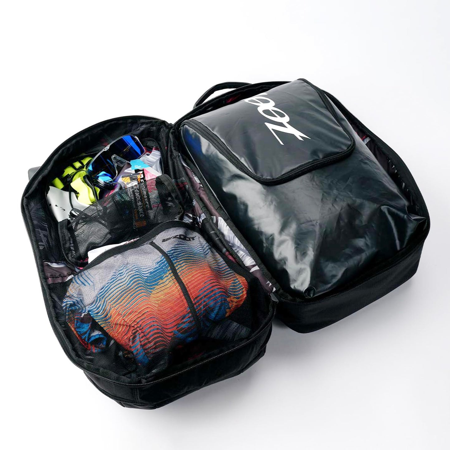 Zoot Ultra Tri Bag, Triathlon Transition Backpack with Wet Storage for Men & Women Athletes, Race Day, Travel & Train, Black