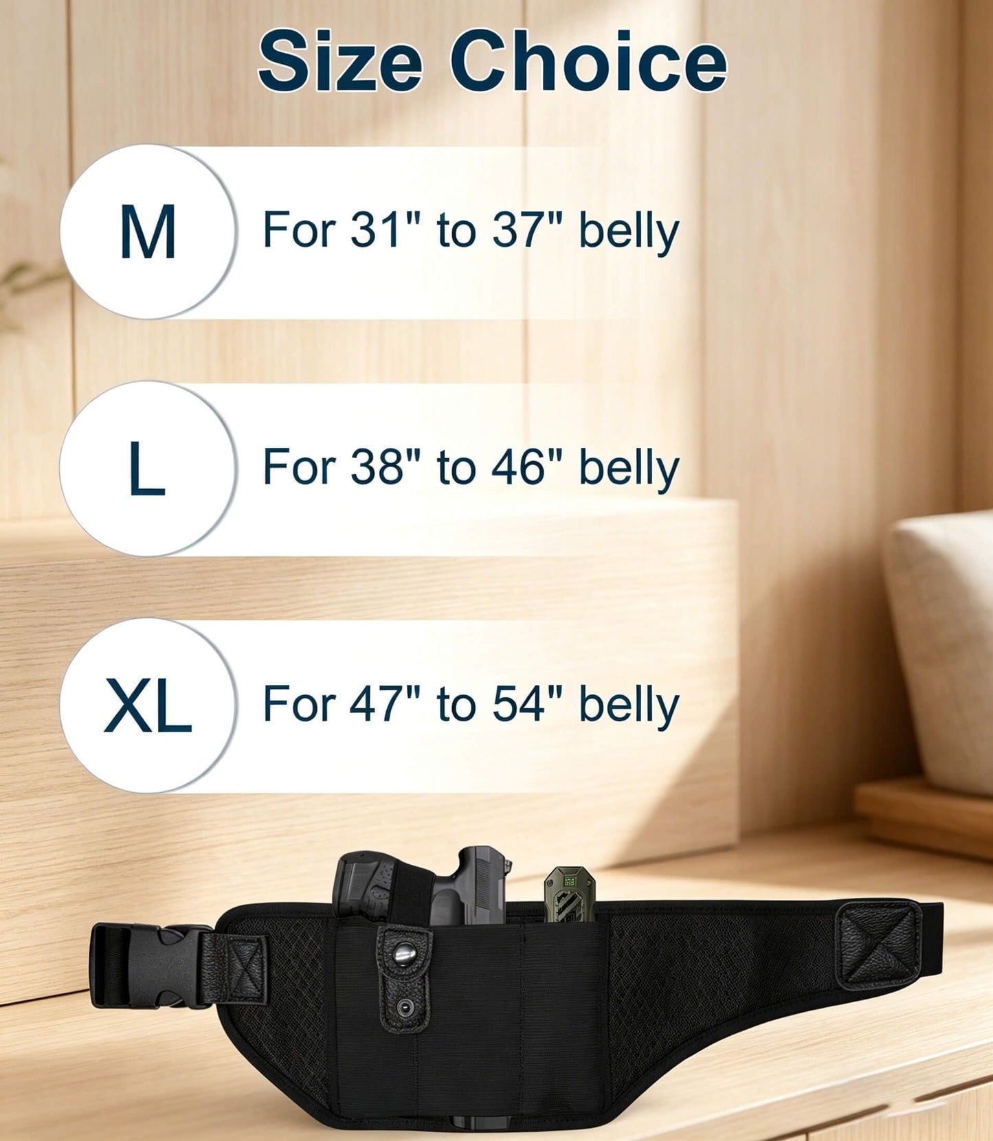 HOGIKUO Belly Band Holster for Men,Secure Conceal Carry for Women,Comfort Gun Holster,IWB fits Glock,Sig Sauer P365,Smith & Wesson, Bodyguard, M&P Shield,Ruger, and More