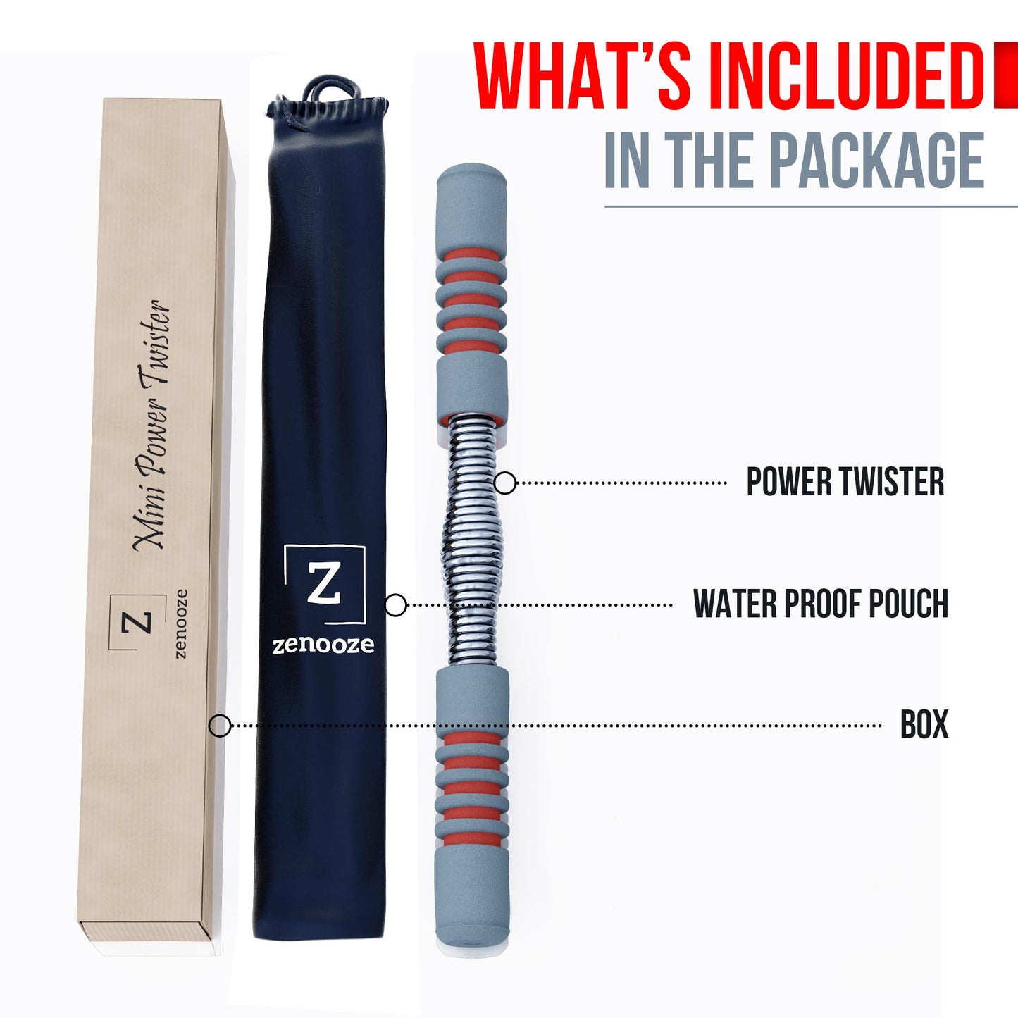 Zenooze Power Twister Bar 20KG, Chest Exerciser for Men, The Ultimate Upper Body Chest Workout Equipment Rip Stick for Your Chest, Shoulders, Forearms, Biceps & Arms Resorte para Hacer Ejercicio