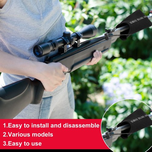 Riakrum 6 Pcs Airsoft Barrel Cover Paintball Barrel Cover with Elastic Bungee Cord for Airsoft and Paintball Markers Accessories, 5.51 x 3.15 Inch (Black)