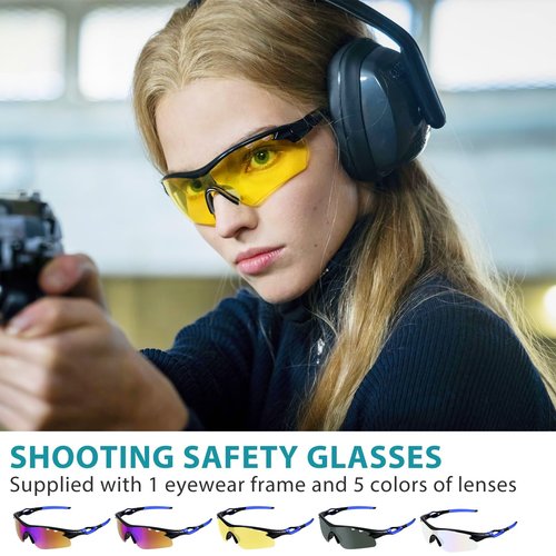 ZOYYE Shooting Glasses with 5 Interchangeable Lenses and Carrying Case Anti Fog Hunting Safety Glasses for Men Women
