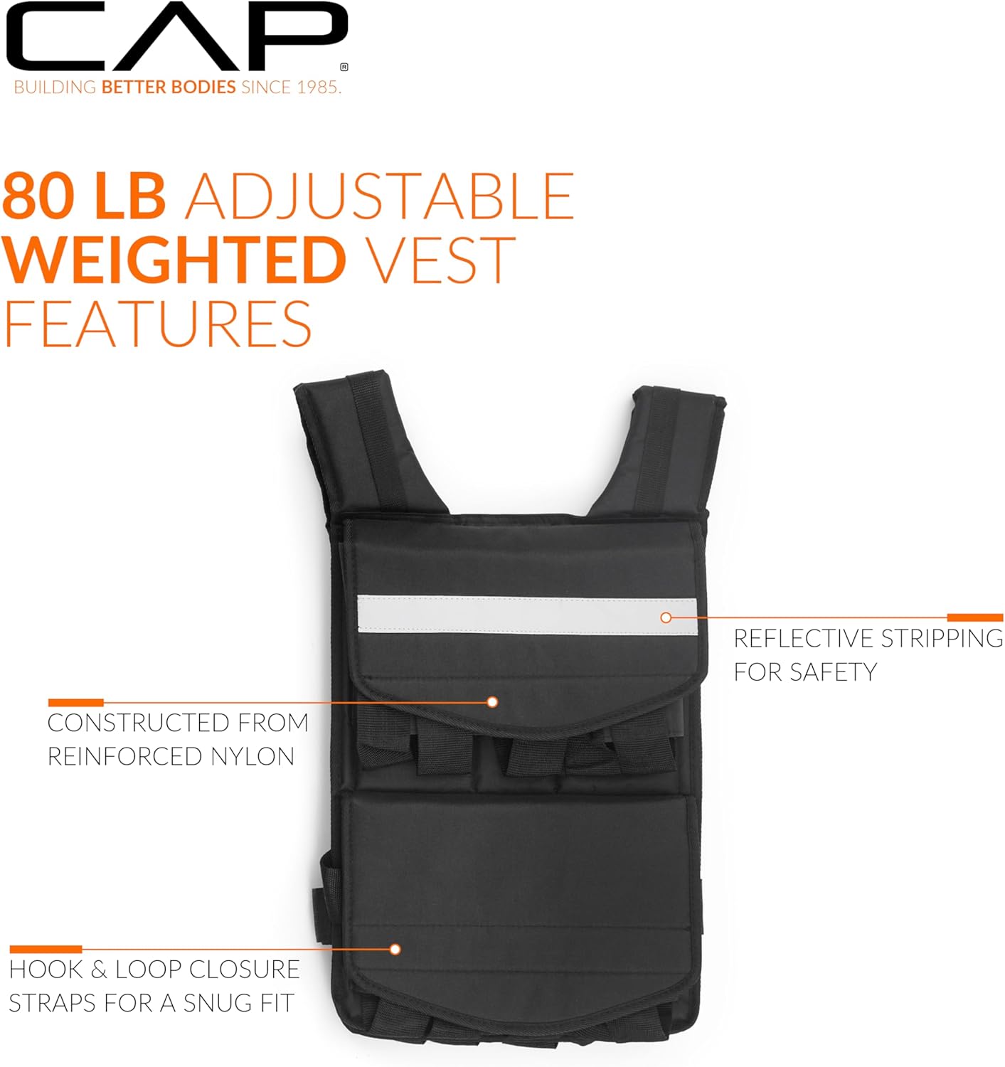 Adjustable Weighted Vest by CAP Barbell | Custom Fit for Enhanced Workouts