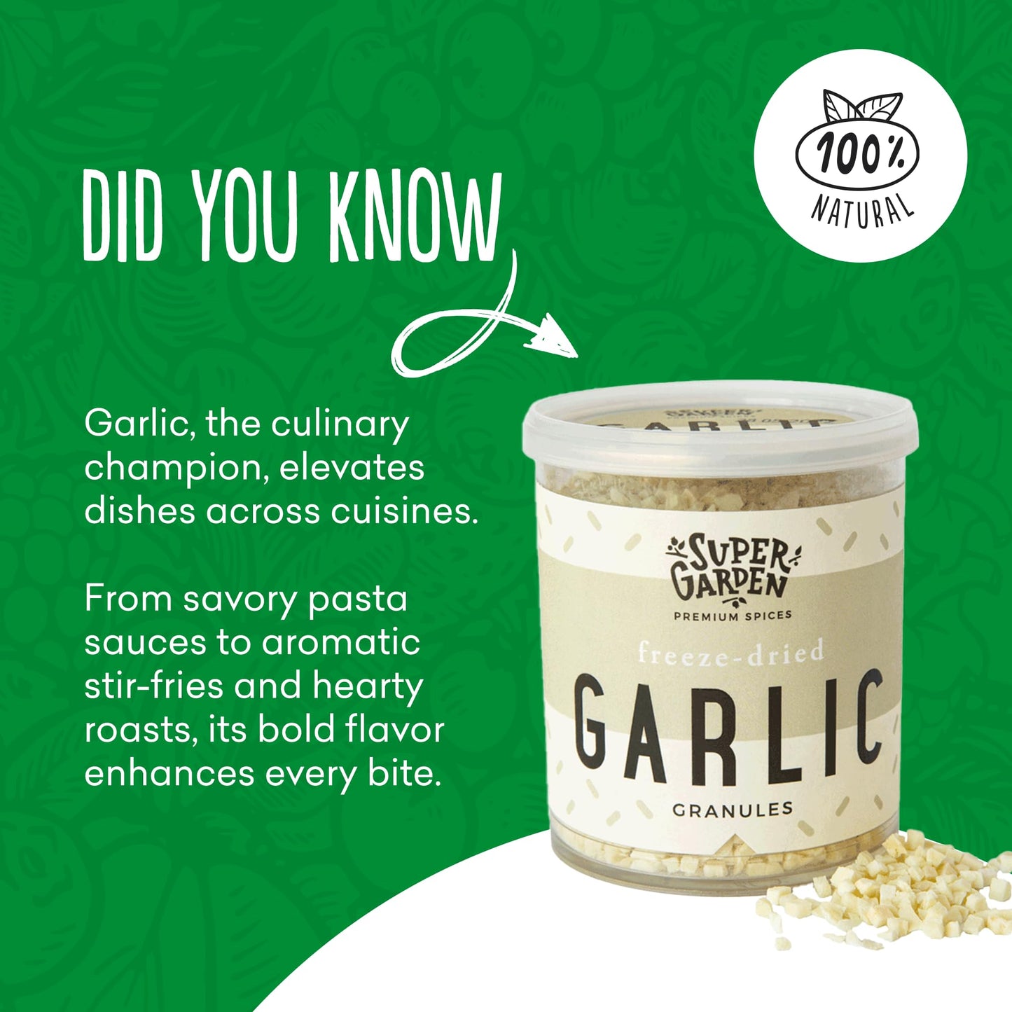 Garlic & Dill for Cooking | 100% Natural, No Artificial Additives or Preservatives | Perfect Freeze Dried Granulated Garlic and Dill for Cooking, Seasoning, and Gourmet Dishes | Long shelf Life Freeze Dried Spices | Space Food | 2.12oz (5.66 oz, 4 pack)