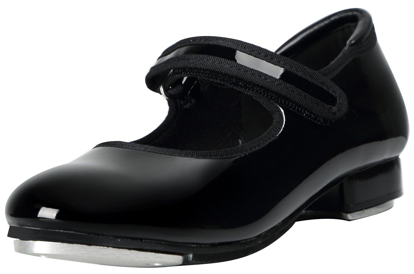Linodes Patent Easy Strap Tap Shoe for Girls and Boys (Toddler/Little Kid/Big Kid)-Black-9.5M-Toddler