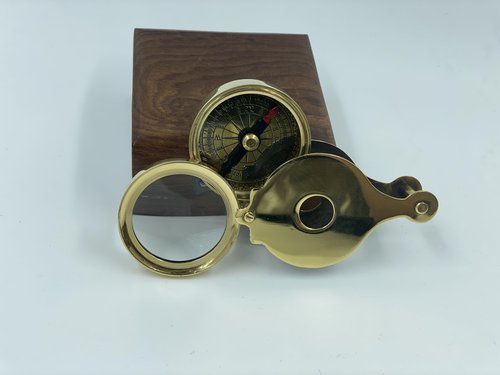 Metalarto Discovery Nautical Brass Working Compass & Magnifier with Handmade Rosewood Box-Authentic Modela Maritime Directional Nautical Compass Unisex Navigationl Gift