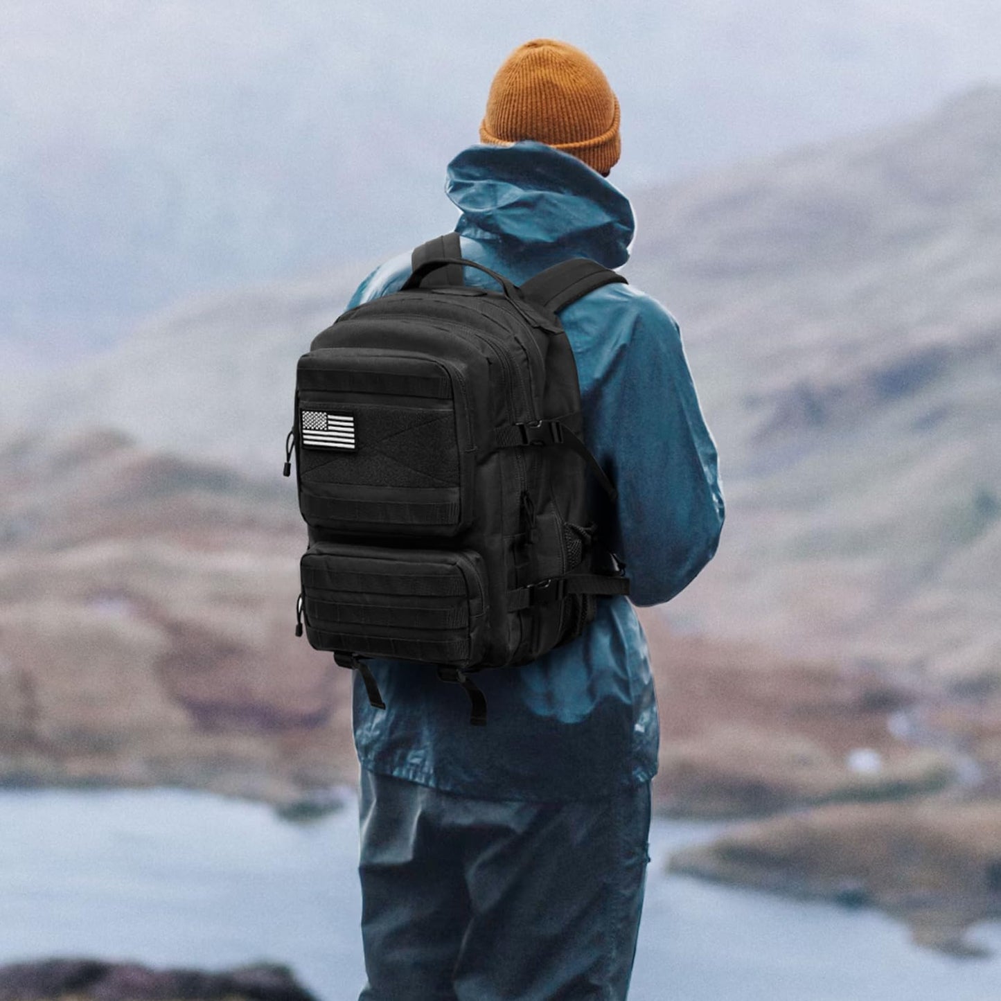 G4Free Large Military Tactical Backpack for Men 3 Day Pack Molle Backpack Army Rucksack for Hiking, Camping, Travel (Black)