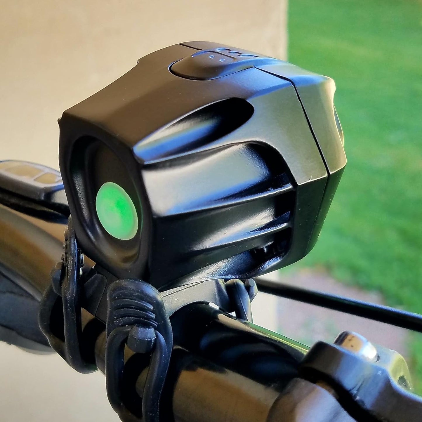 BRIGHT EYES Helios Fully Waterproof 1600 Lumen Rechargeable Mountain, Road Bike, MX Headlight, 6400mAh External Battery (Now 4+ Hours on Bright Beam) - Included: Free Diffuser Lens and Free Taillight