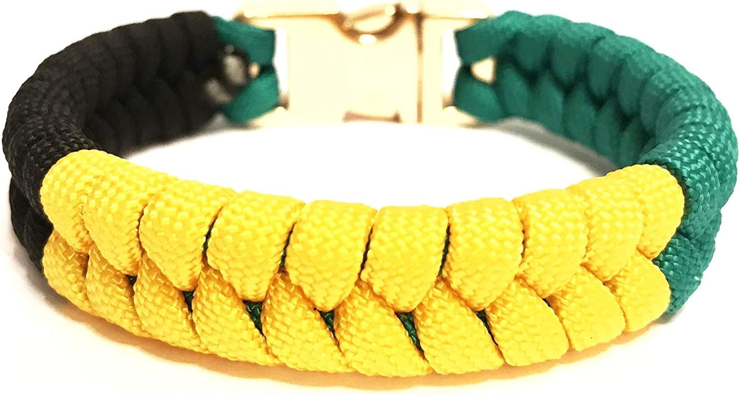 Jamaican Flag Mens & Women Paracord Bracelet Jewelry Jamaican Flag