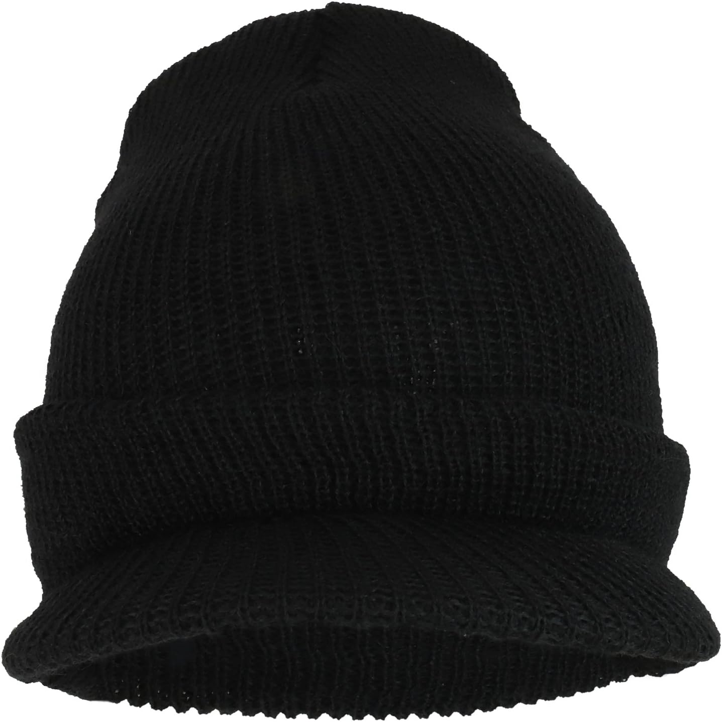 Armycrew Made in USA Government Issue Wool Ribbed Visor Beanie Cap