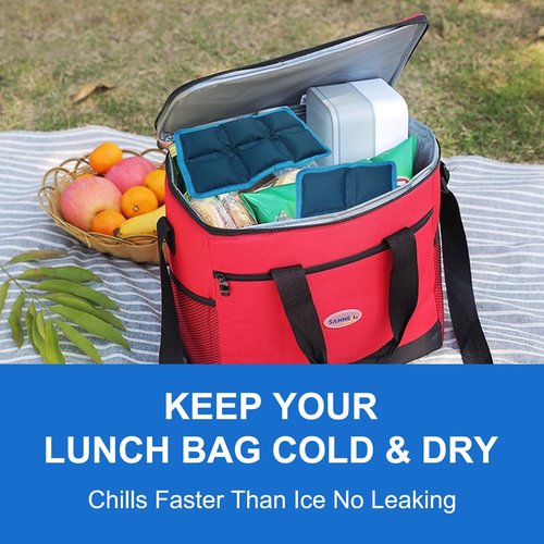 Ice Pack for Lunch Box and Cooler Bag, Reusable and Long-Lasting Cold Packs Flexible Slim Ice Packs, Freezer Packs for Shipping Food, Cooling Packs for Mailing, Lightweight & Space Saving