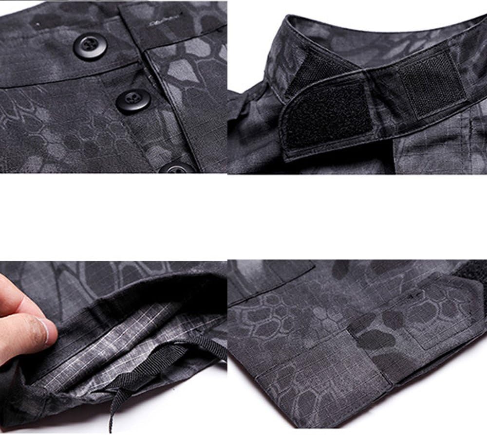 Tactical Suit Men’s Camo Combat BDU Jacket Shirt & Trousers Uniform Camo Suit Belt CS Game Military Paintball Airsoft