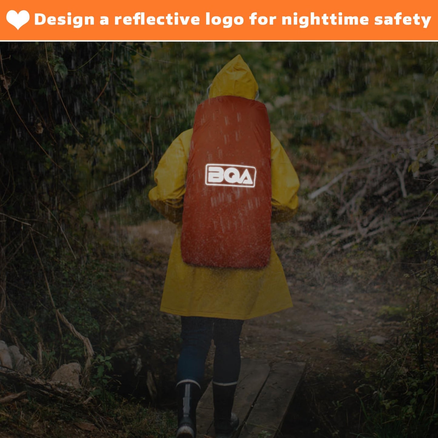 BQA Backpack Rain Cover Waterproof Rating 5000mm with Adjustable Anti Slip Buckle Strap Upgraded Coating Reinforced Inner Layer, Integrated Carry Pouch Design for (10-70L)
