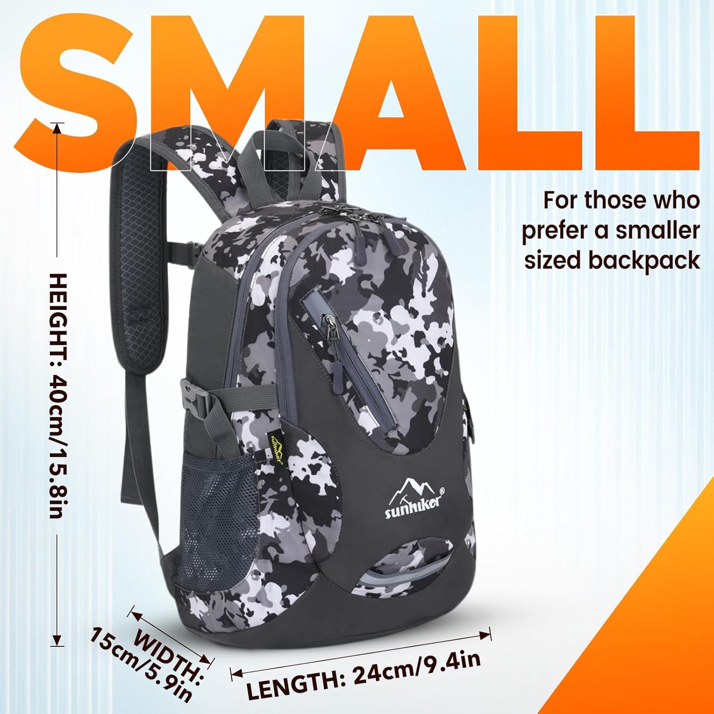 sunhiker Cycling Hiking Backpack Water Resistant Travel Backpack Lightweight SMALL Daypack M0714