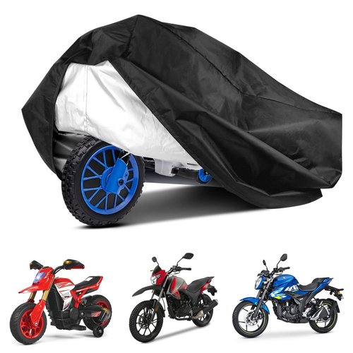 MUTUSHI Kids Motorcycle Bike Cover Heavy Craft Oxford Fabric Preschool Motorcycle Cover Waterproof Dustproof and UV Resistant 41" L x 25" W x 33" H Black