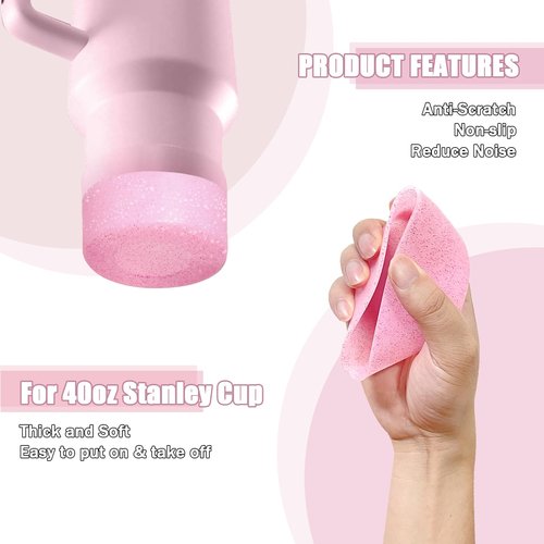 SDIDVIEXPERT 6Pcs Accessories for Stanley Cups,Siliocne Water Bottle Boots Cover Charm Keychain Cute Hanging Charm for Stanley Tumbler Cup 40oz (Pink)