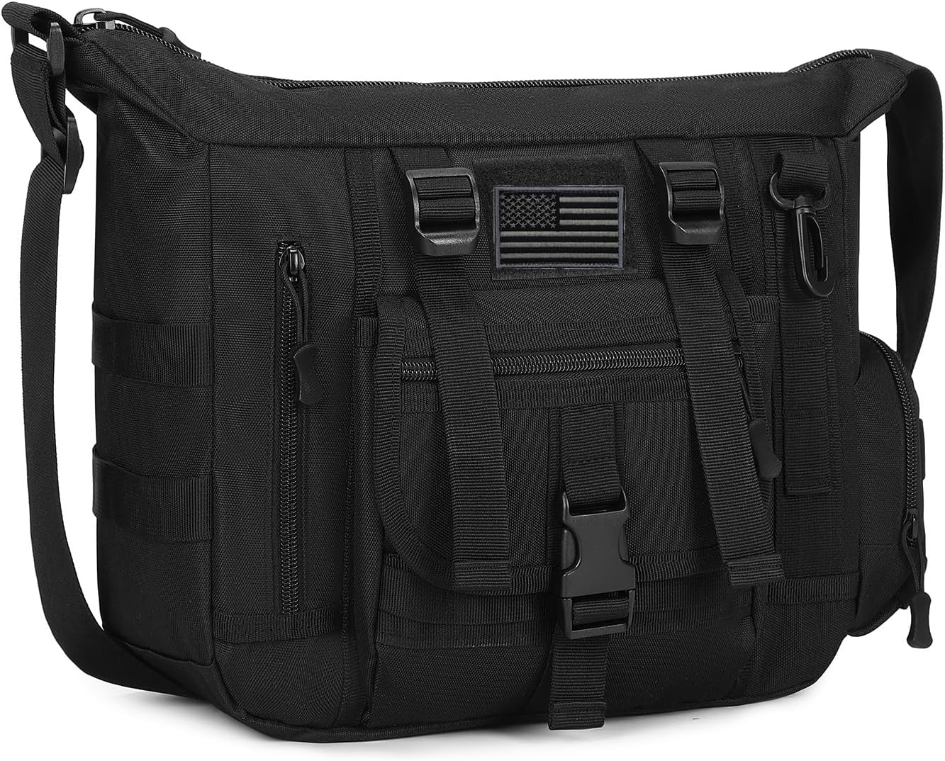 ArcEnCiel Tactical Messenger Bag Men MOLLE Sling Shoulder Pack with Patch