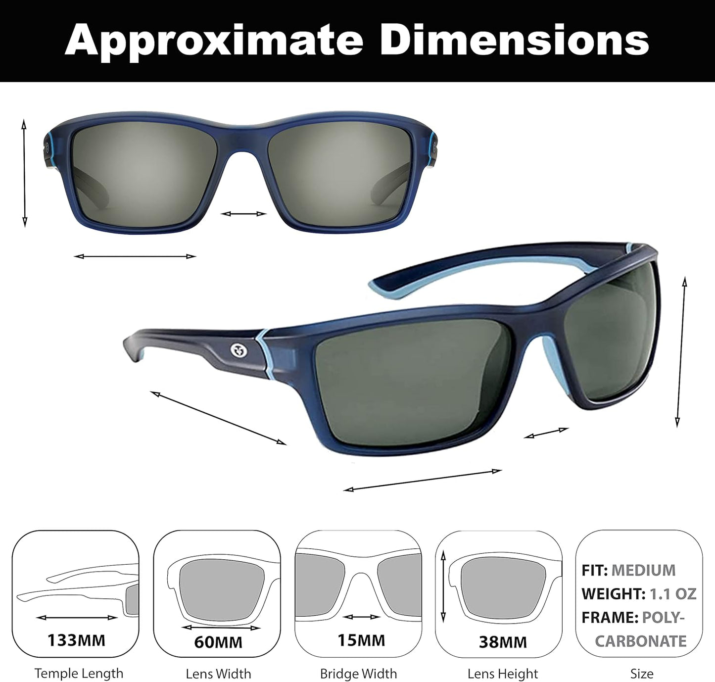 Polarized Fishing Sunglasses with AcuTint UV Blocker - Outdoor Sports Eye Protection