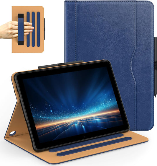 for 10 Tablet Case (13th/11th Generation 2023/2021 Released), PU Leather Folio Cover with Multi-Angle Stand/Pen Holder, Auto Wake/Sleep for 10/10 Plus, Black
