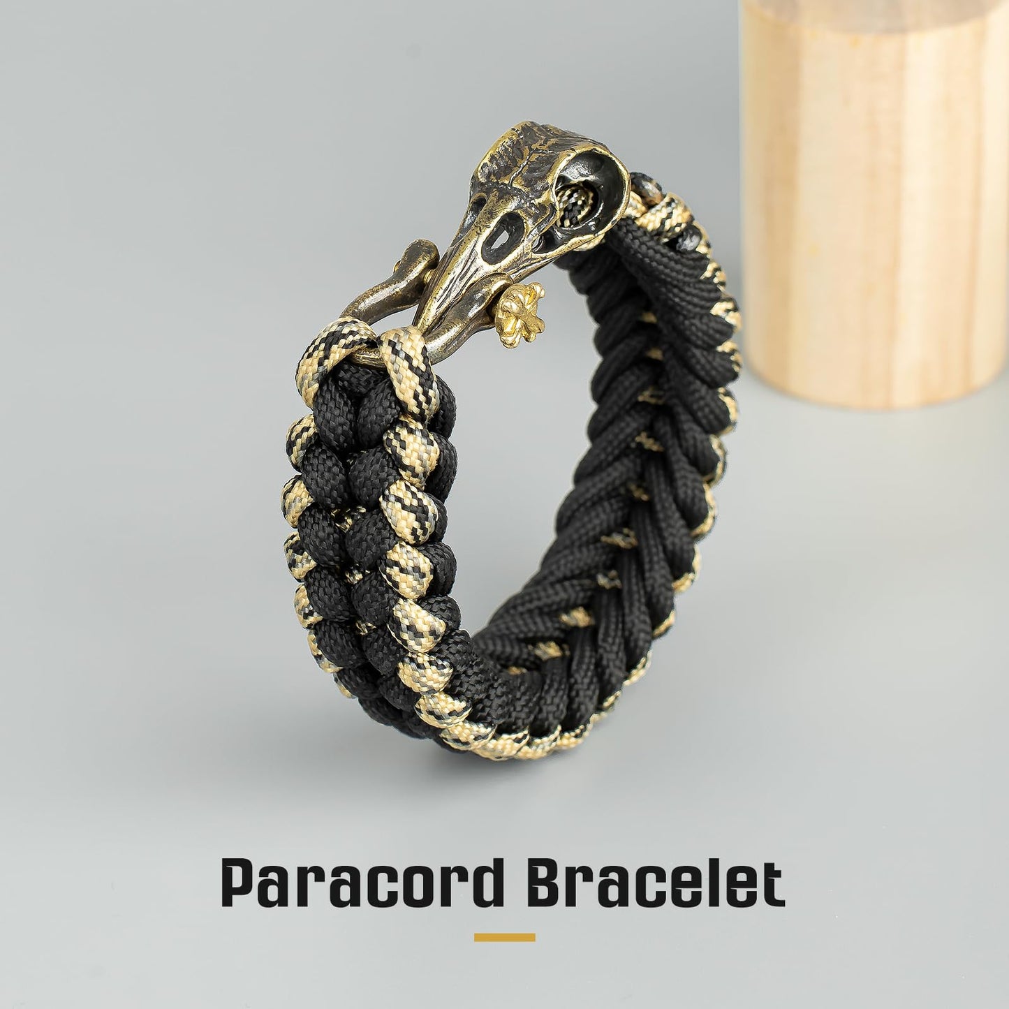 amzeus Paracord Survival Bracelet for Men and Women, Handmade Woven Tactical Style with Cool Brass Buckle Bracelet, Suitable for Hiking and Outdoor Activities