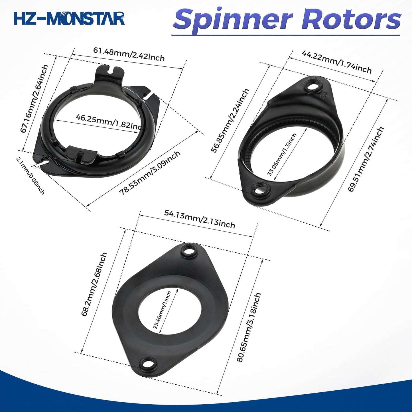 HZ-MONSTAR BMX Bike Gyro Brake Cables Front + Rear (Upper + Lower) with Spinner Rotor Full Kit, Brake Cable and Housing, BMX Bicycle Brake Lines Set Replacement for Gyro Systems and 20" Bikes