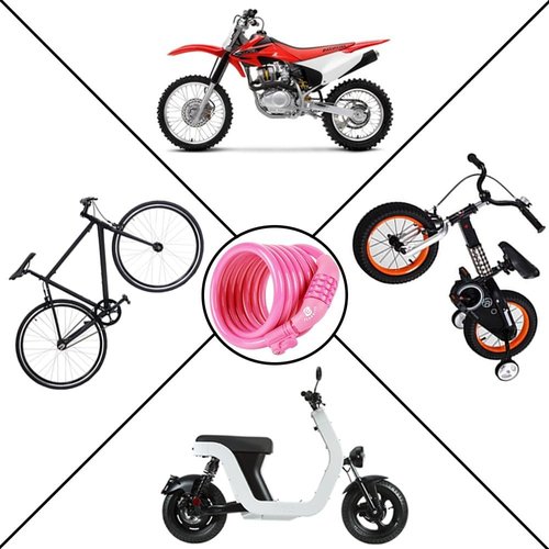Etronic Bike Lock M6, Cable Lock 6 Feet Long Coiled Security Resettable Combo Combination Lock Bicycle Lock with Mounting Bracket