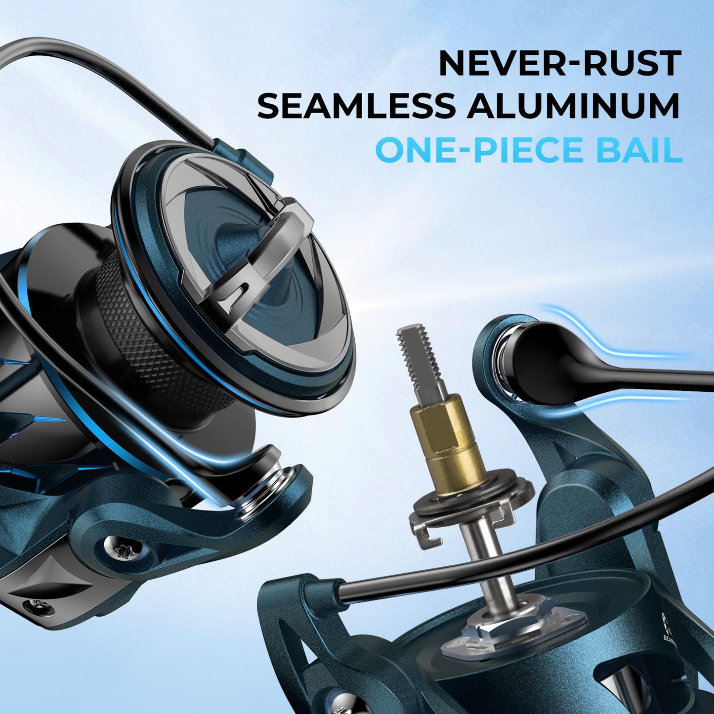 KastKing MegaJaws Spinning Reel, Size 3000, 6.2:1 Gear Ratio, Pelagic Blue
