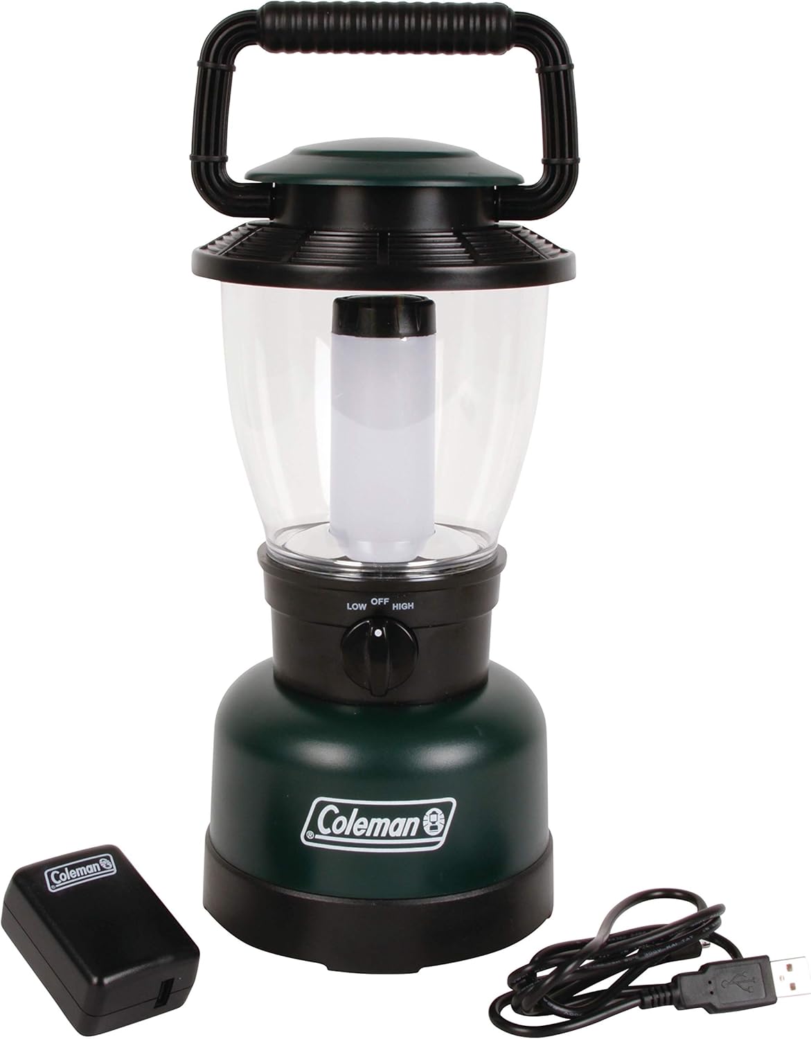 Coleman Rugged Rechargeable 400 Lumens LED Lantern, Impact & Water-Resistant Lantern with USB Charging Port, Lifetime LEDs Never Need Replacing
