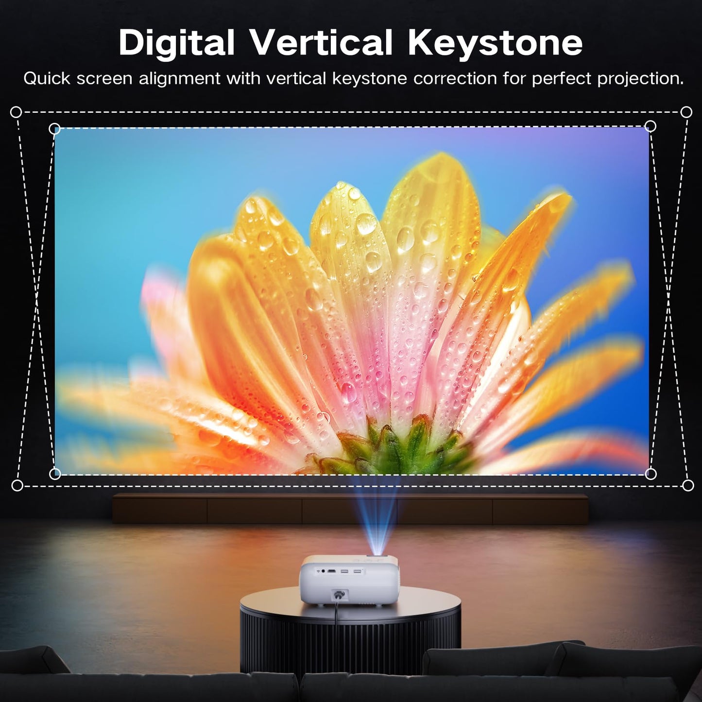 GROVIEW Native 1080P Bluetooth Projector, Home Theater Movie Mini Portable Projector with Built in Speaker, Compatible with PS5/Switch/USB for Bedroom Outdoor Indoor Use