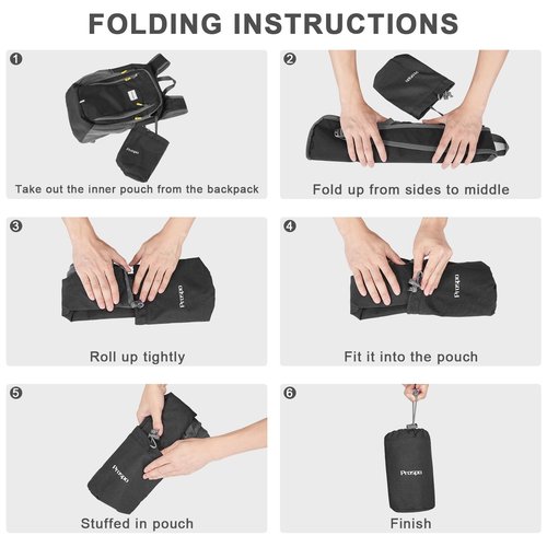 Prospo 12L Hiking Backpack Small Lightweight Travel Backpack for Women Men Casual Foldable Shoulder Bag