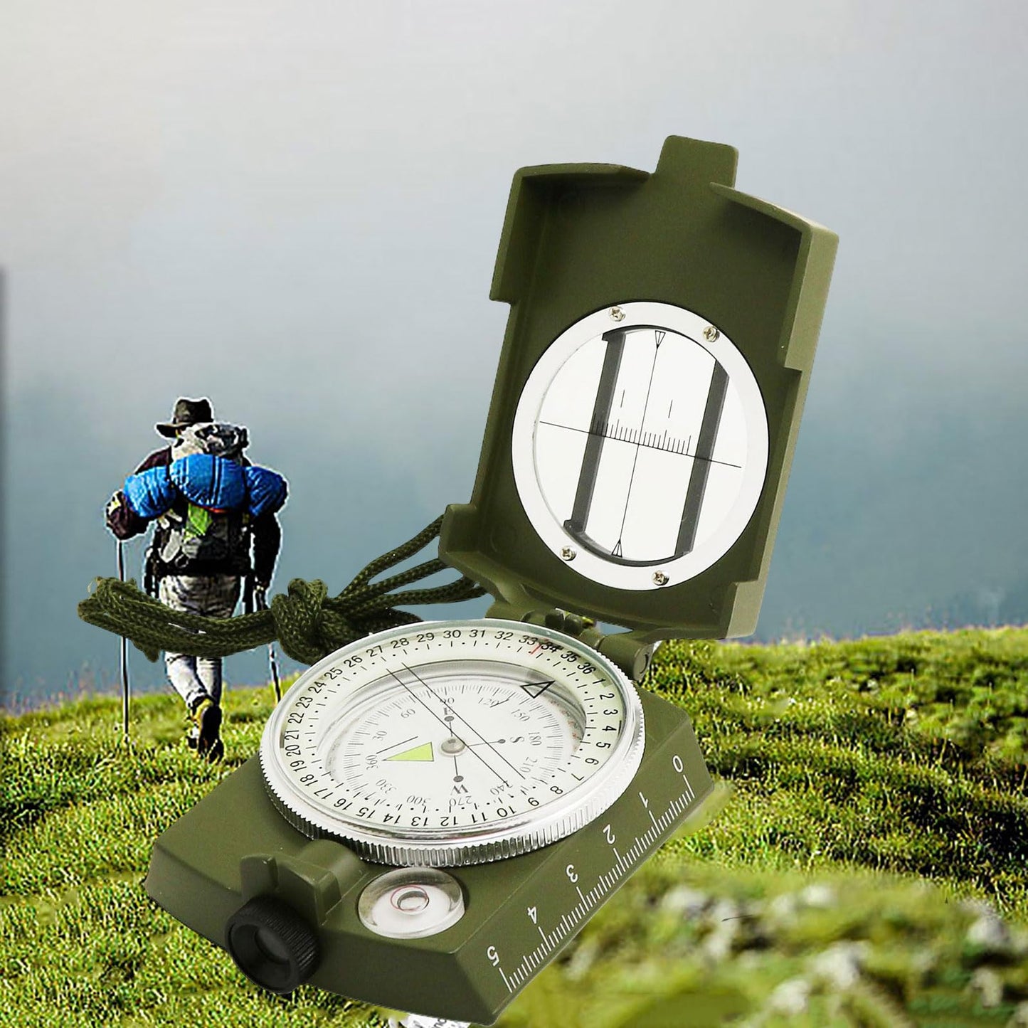 Compass, Hiking Compass for Survival with Lensatic – Waterproof Durable and Pocket-Sized