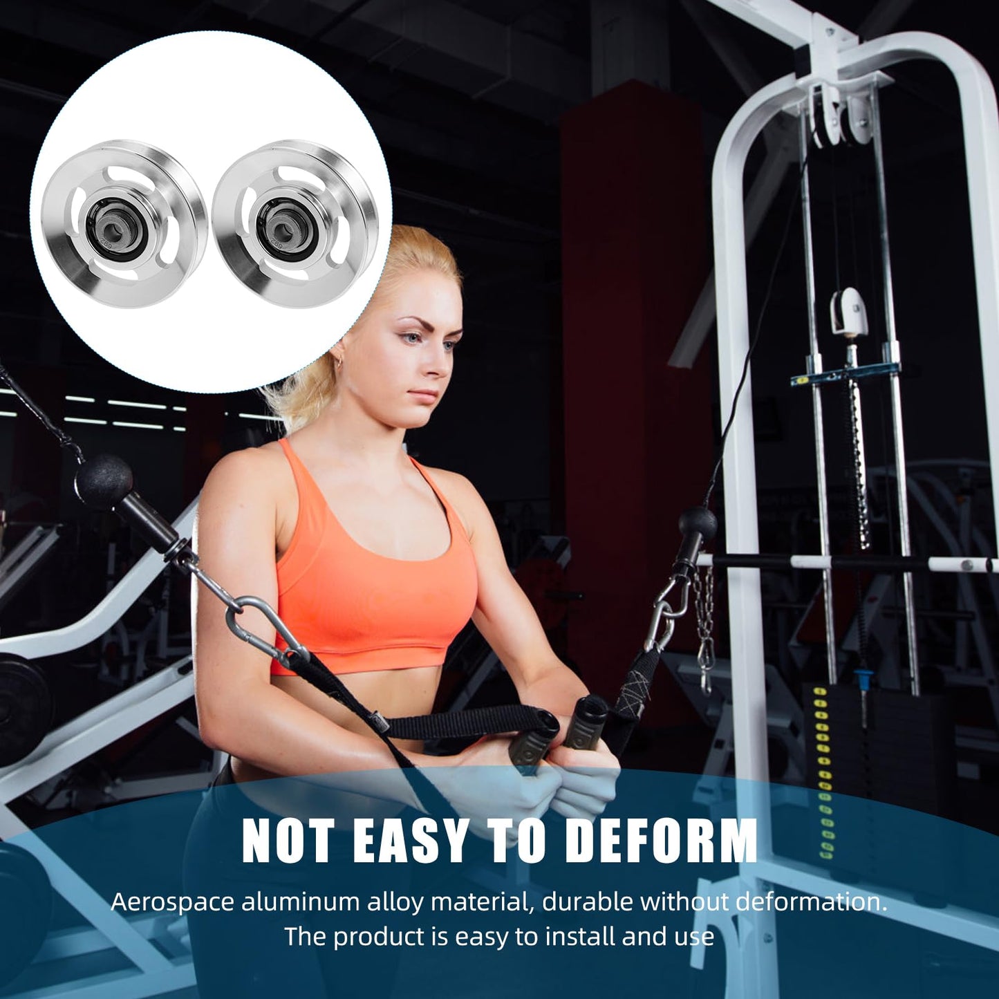 Exercise Pulley Replaceable: 10 Pcs Gym Pulley, Lifting Pulley Wheel Pully Pulley System Wheel Pulley Gym Wear Resistant Fitness Equipment Aluminum Alloy Cable