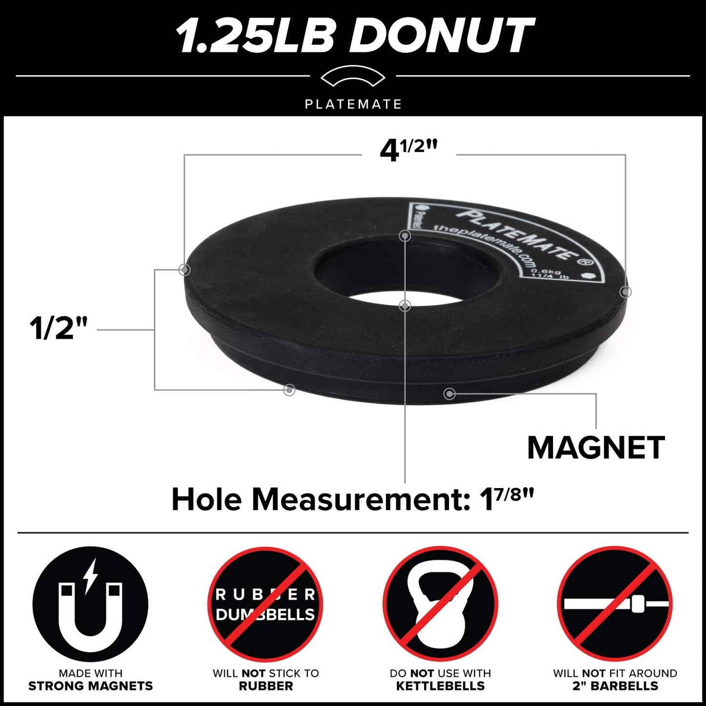 Micro Loading 1.25 Pound Donut Weight Plate - 1 Pair