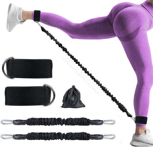 Ankle Resistance Bands with Cuffs Ankle Bands for Working Out Exercise Bands for Leg, Hip, Booty Training Ankle Straps with Exercise Bands for Butt Lift Women Men Great for Home Workouts and Fitness