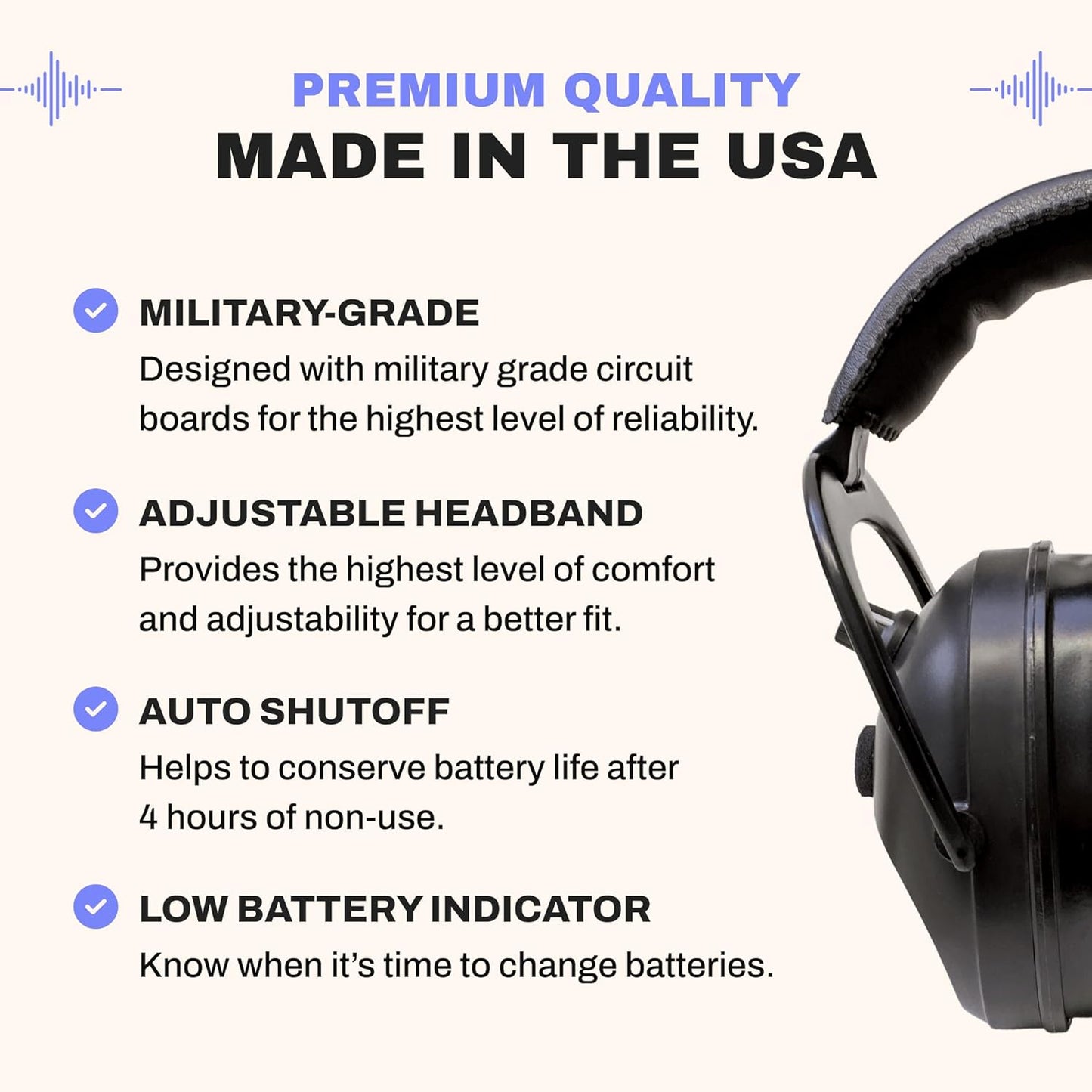 Pro Ears Gold II 26 Ear Muffs, NRR 26, Military Grade Hearing Protection w/DLSC Compression, Gel Ear Seals & Auto Shut Off