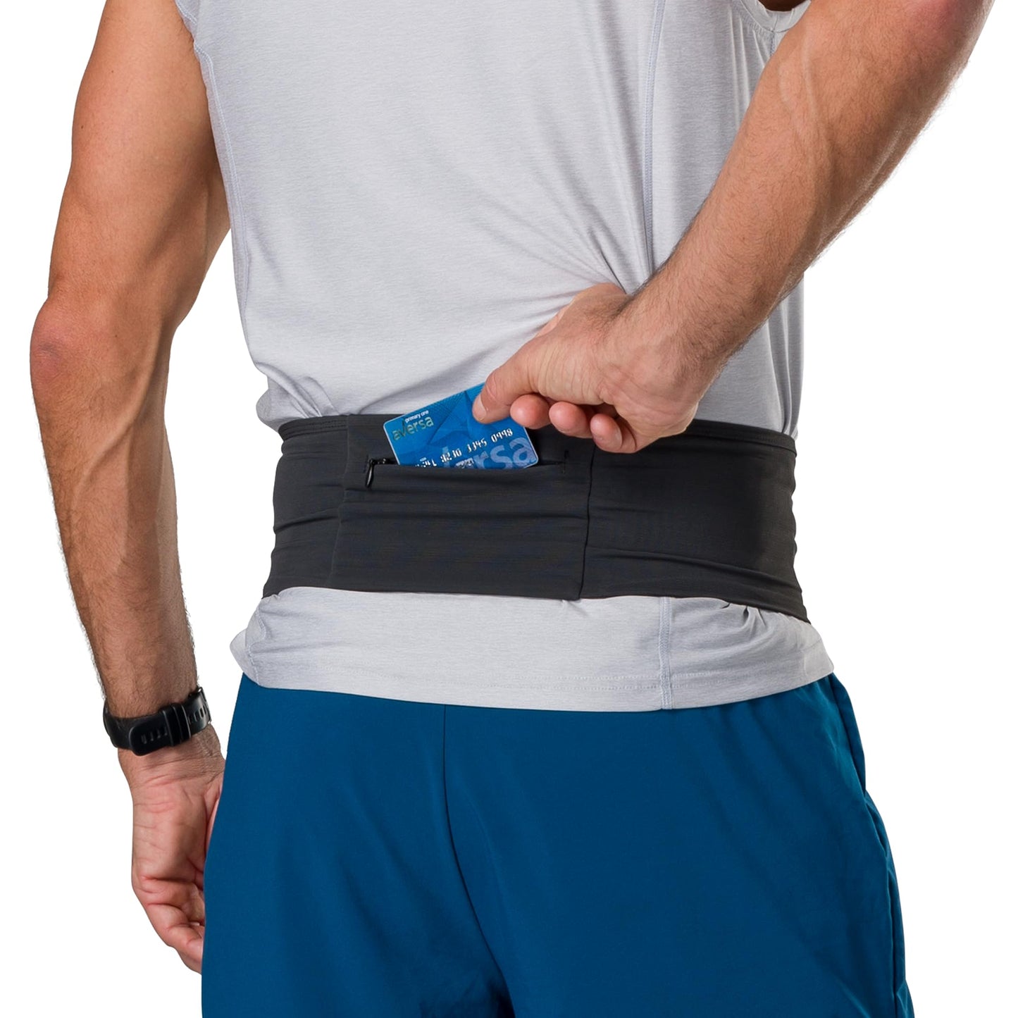 Nathan Zipster Max Running Belt, Running Belts for Women and Men, Bounce-Free Waist Pack with Extra Large Zipper Pocket, Smartphone Storage, Walking, Gym, Hiking