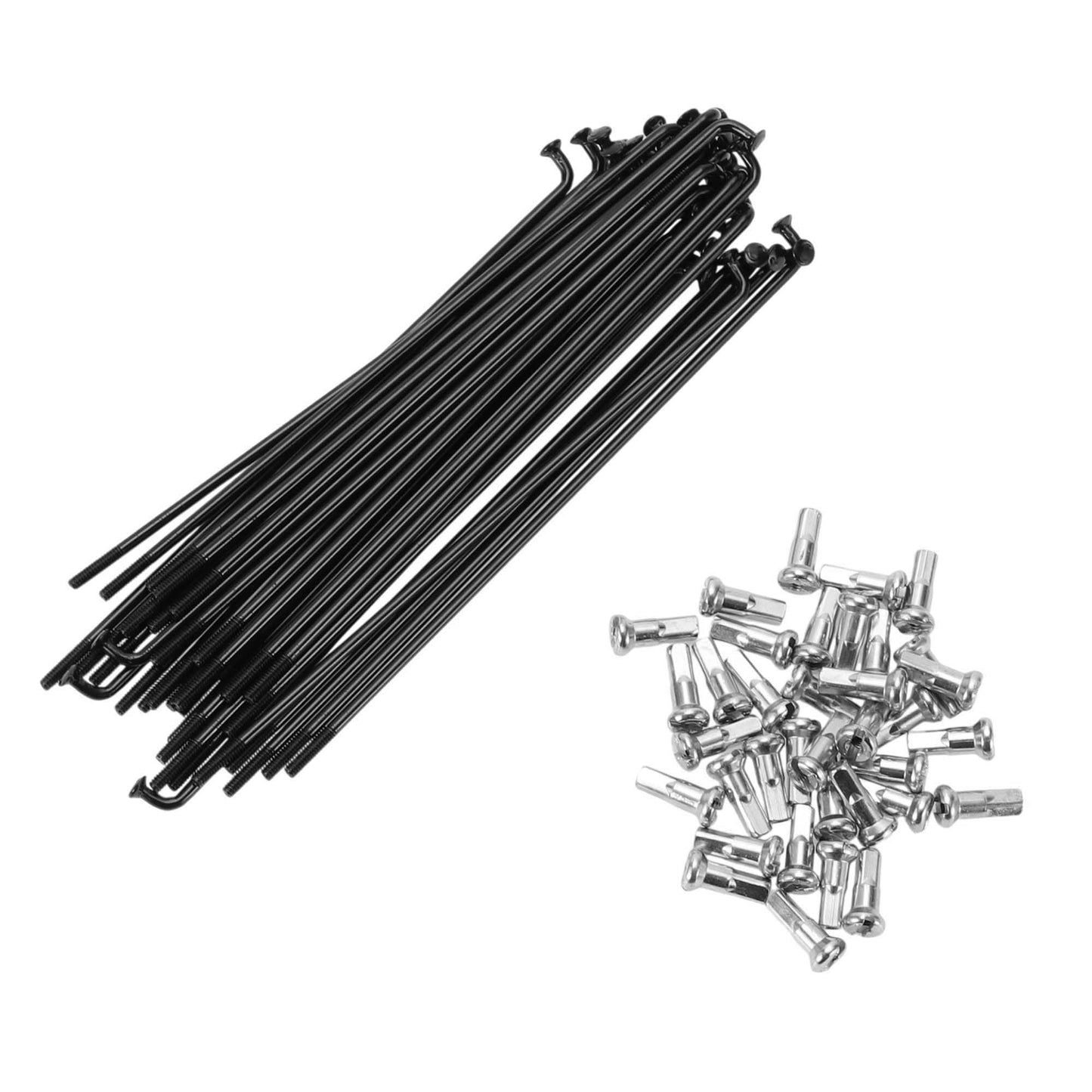 A ABSOPRO Bike Bicycle Spokes 14G 112MM Mountain Bike Spokes Steel Black 36Pcs