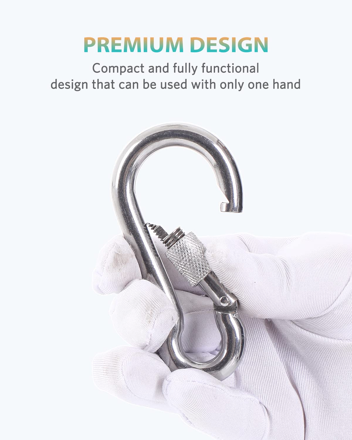 SEPWIK Carabiner Clips, 316 Stainless Steel Carabiner Clip, Heavy Duty Carabiner Hooks, Keychain Carabiners, Multi-Purpose Spring Snap Hook for Dog Leash, Outdoor Camping, Swing, Hammock