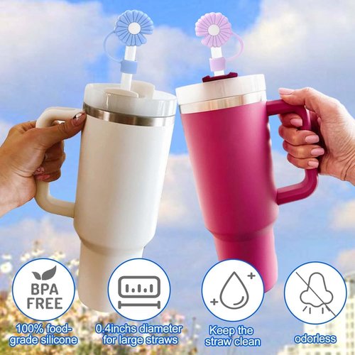 Haundry 2-Pack Silicone Boot and Straw Covers for 40oz Stanley Cup, Protective Water Bottle Bottom Sleeve Cover for Stanley Simple Modern 40oz Cups (Grey)