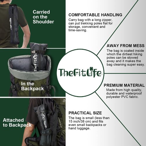 TheFitLife Anti Shock Trekking Poles + Folding Poles Aluminum