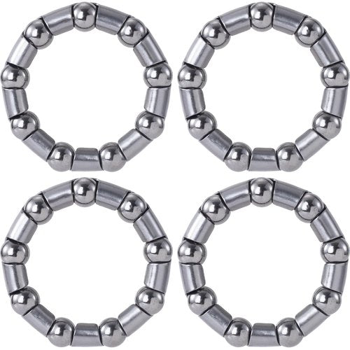 Mxxipp 4pcs 1/4in x 9 Balls Bike Ball Crank Bearing, Stainless Steel Bottom Brackets Retainer, Bicycle Axle Wheel Frame Bearing Replacement for Mountain Bike- Black