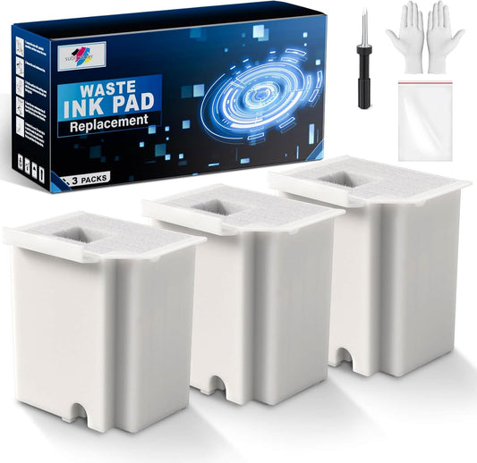 Waste Ink Pad Replacement with Reset Software Compatible Replacement for Ecotank ET-2800 ET-4800 ET-2720 ET-2803 ET-2400 ET-4700 ET2800 Printer, Maintenance Box with Reset Software (3 Pack)
