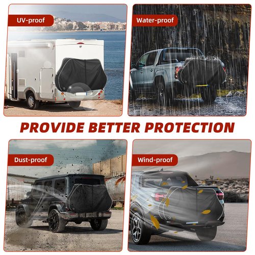Zenicham 600D Bike Cover for Transport 1-2 Bikes, Heavy Duty Waterproof & Windproof Bike Covers Outdoor Storage with Reflective Strips, Bicycle Cover with Lock Holes
