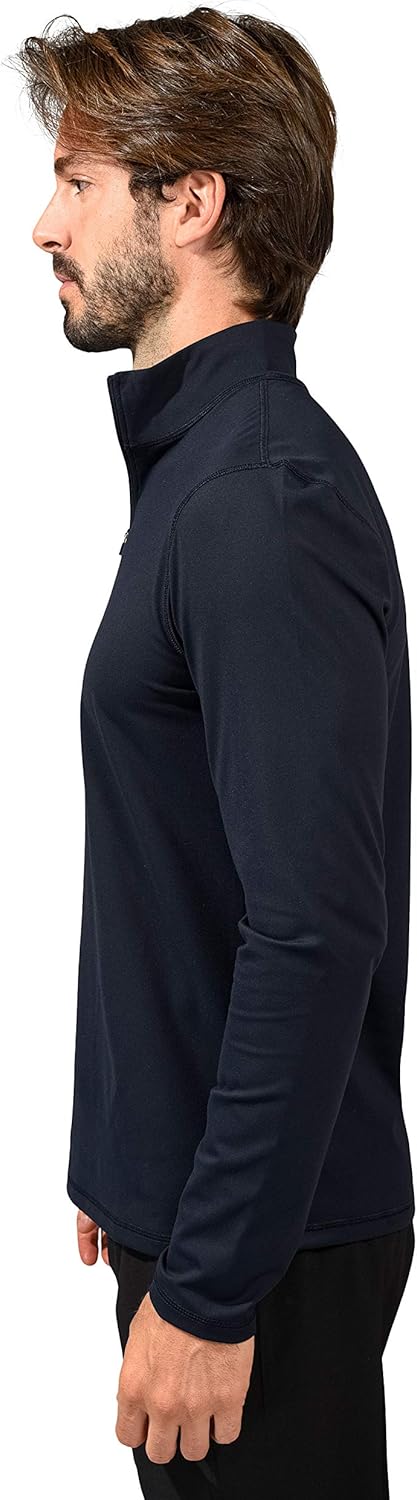 90 Degree By Reflex Soft Half Zip Pullover Long Sleeve Workout Running Shirt for Men